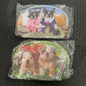 Set of 2 Cute Dog Cosmetic Bags New in plastic
